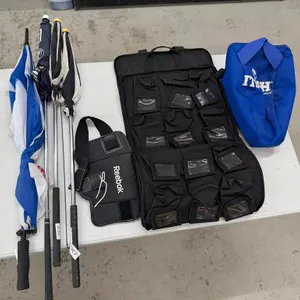 (2) Bags, (4) Umbrellas & Reebok Pad