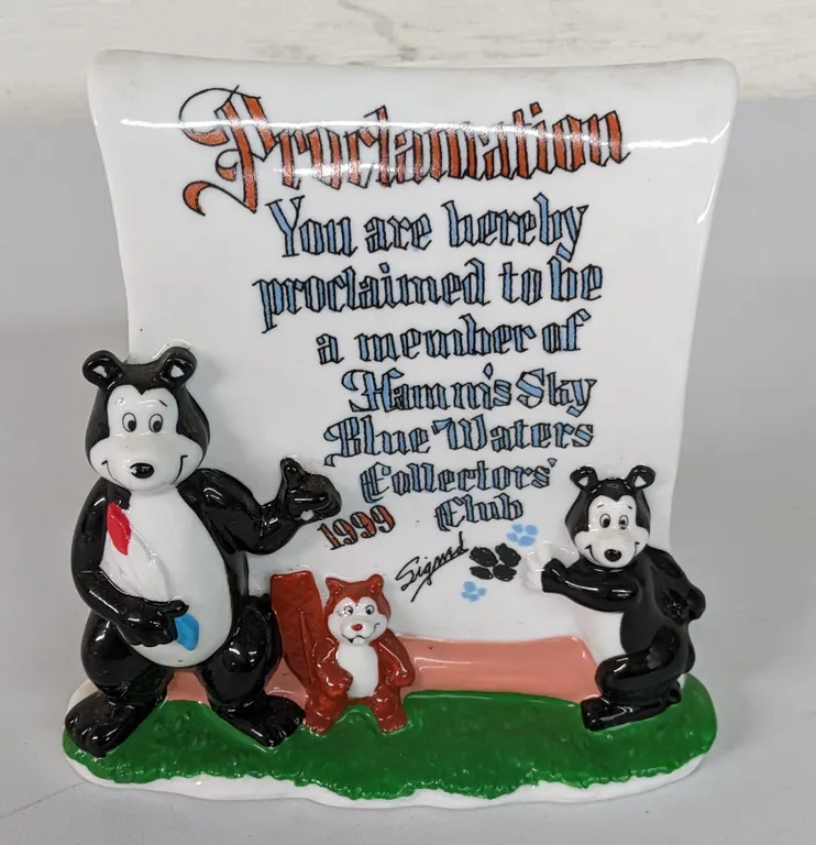 1999 HAMMS BEER SKY BLUE WATERS COLLECTORS CLUB STATUE SIGN