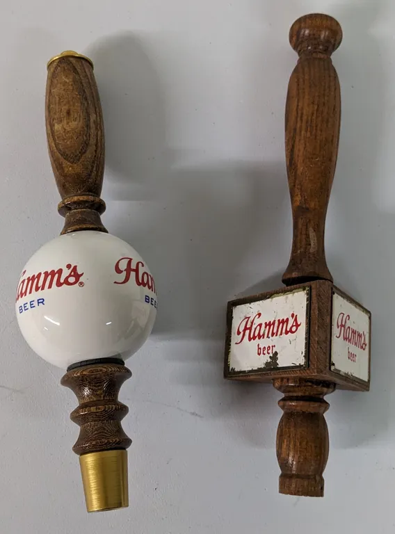 TWO HAMMS BEER TAP KNOB HANDLES