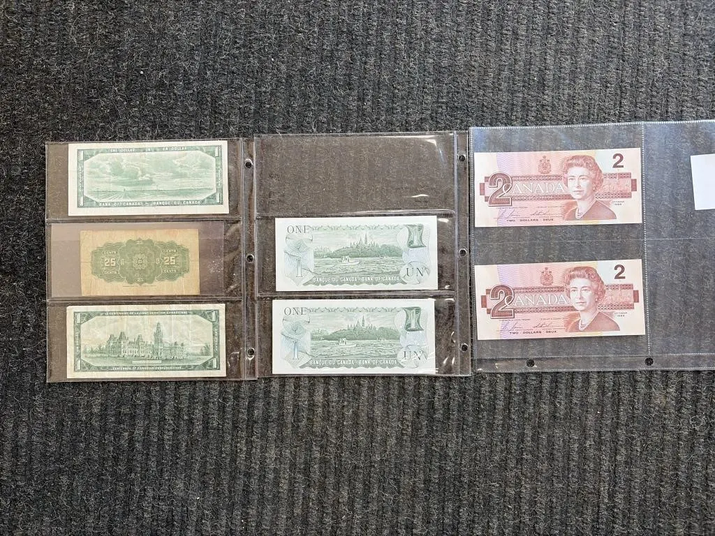 Seven Canadian Bank Notes