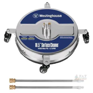 New Westinghouse Universal 16.5” Pressure Washer Surface Cleaner Attachment - Stainless Steel - 4400 Max PSI, 1/4” Connector - for Gas and Electric Pr