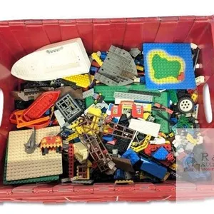 Big Bin of Mostly Vintage Assorted LEGO Pieces, Accessories, Minifigs + More, Bin 13.5" × 20" × 9" High