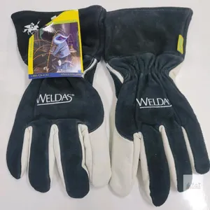 Weldas 10-2024 Expert Series Fully Lined MIG Welding Gloves, Pearl Grain Goatskin Palm, Size Small