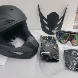 NEW SanQing WT-802 Off-Road Motorcycle Helmet Kit, Large, Matte Black, DOT Certified