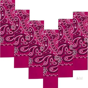 New 6-Pack Every-Ville 100% Cotton Bandanas Gift Set – 22x22 Inch Paisley Head Wraps form Men & Women, Neck & Face Scarves