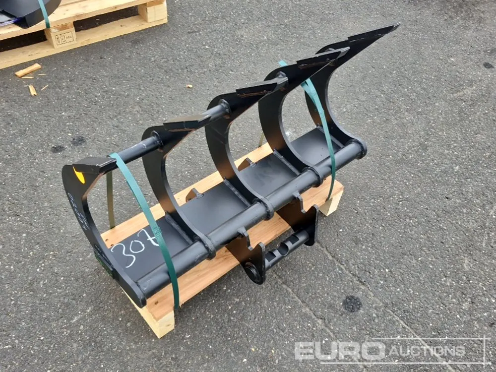 Unused Häner HRR800 1.2 MS01 Lifting Rake 800mm, to suit 1-2 Ton Mini Excavator, Symlock, weight 46kg