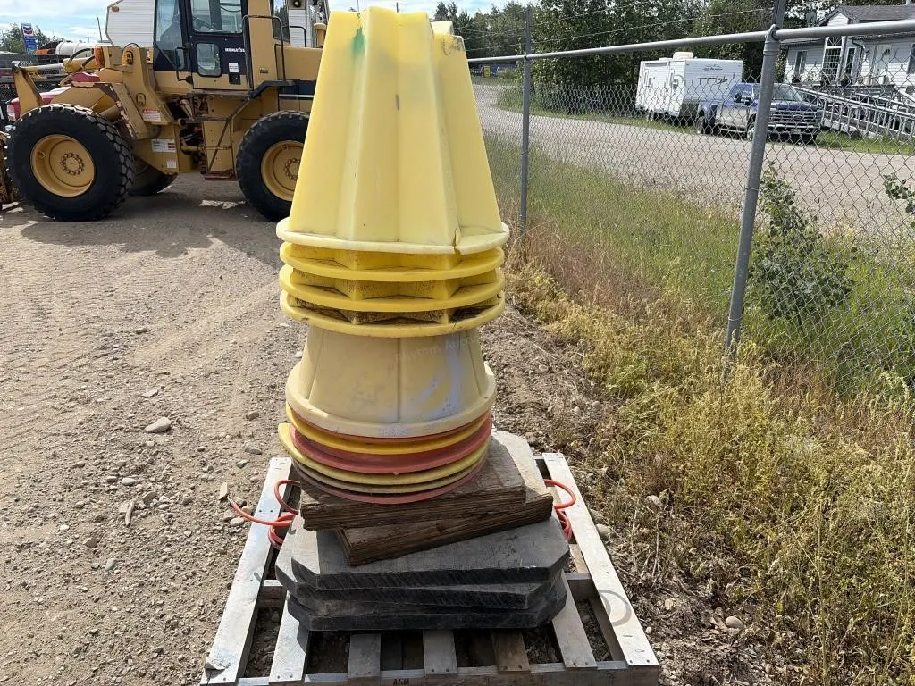 Pallet of Outrigger Blocking & Pipeline Cones