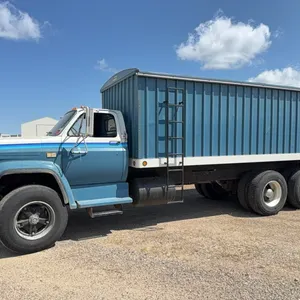 1980 Chevy C70 Grain Truck w/ 18’ Steel Sided Box w/ Wood Floor, Roll Tarp, (3) Door and Grain Dump, V-8 Gas Engine, 5 Speed Manual Transmission, 54,2