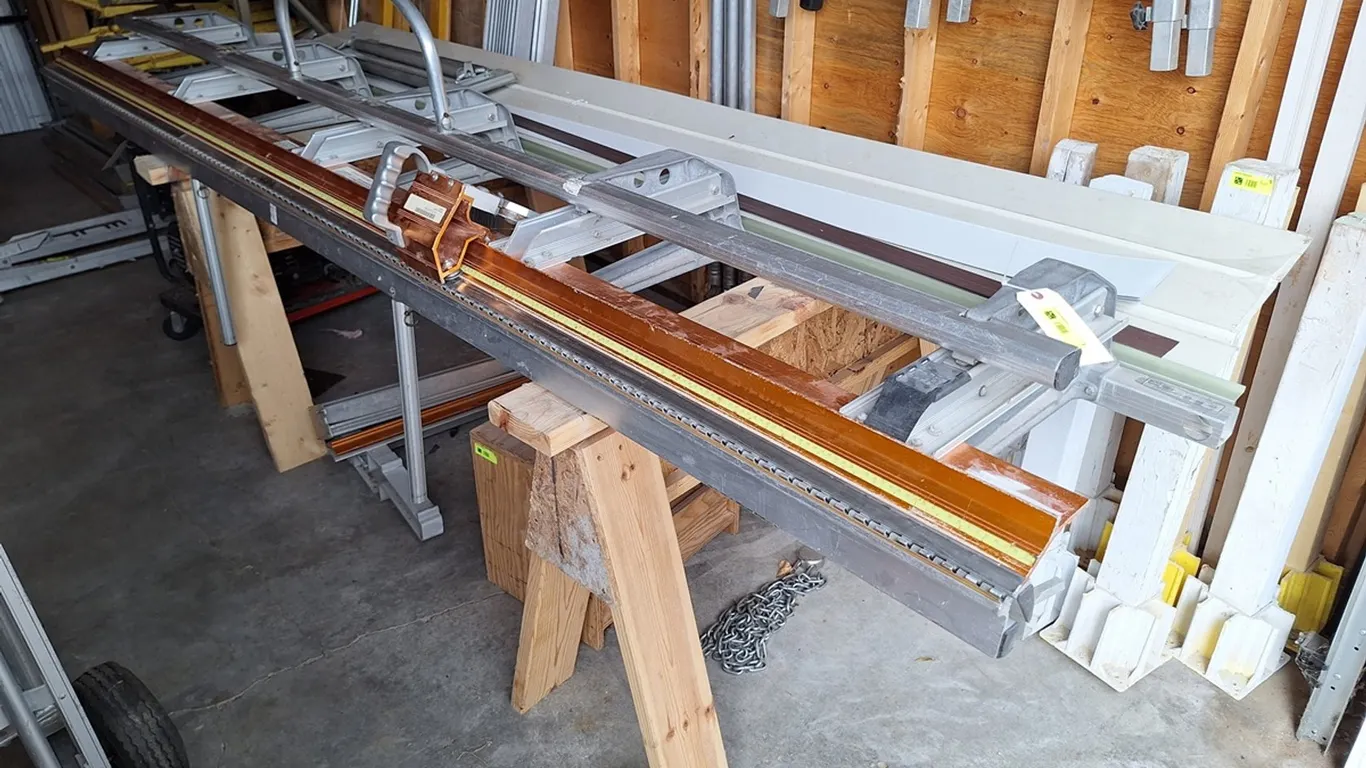 Tapco 10' Siding Brake with Accessories, on Sawhorse Stand