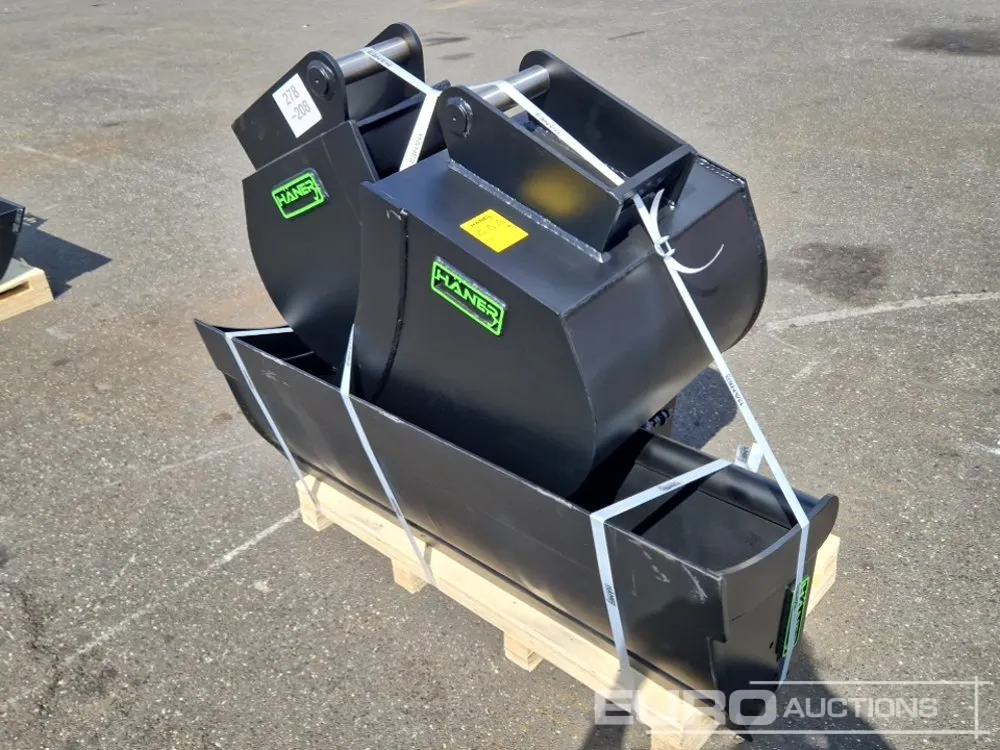 Unused Häner Bucket Package, HHG3140-MS03A Tilt Ditching, HTL430-MS03A (300mm), HTL460-MS03A (600mm) Digging Buckets, MS03 to suit 3-5 Ton Excavator (