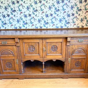 Elegantly Carved Wooden Buffet