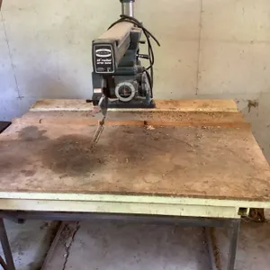 Eaton Viking 10" radial arm saw, working, table 48" x 32" x 34" high