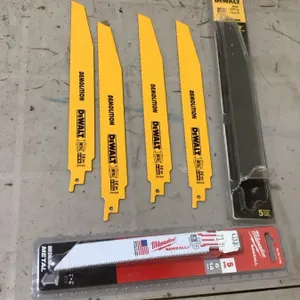 DeWalt and Milwaukee reciprocating saw blades, 4-9", 5-6", new