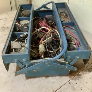 Toolbox with contents, 21" x 8" x 6" high