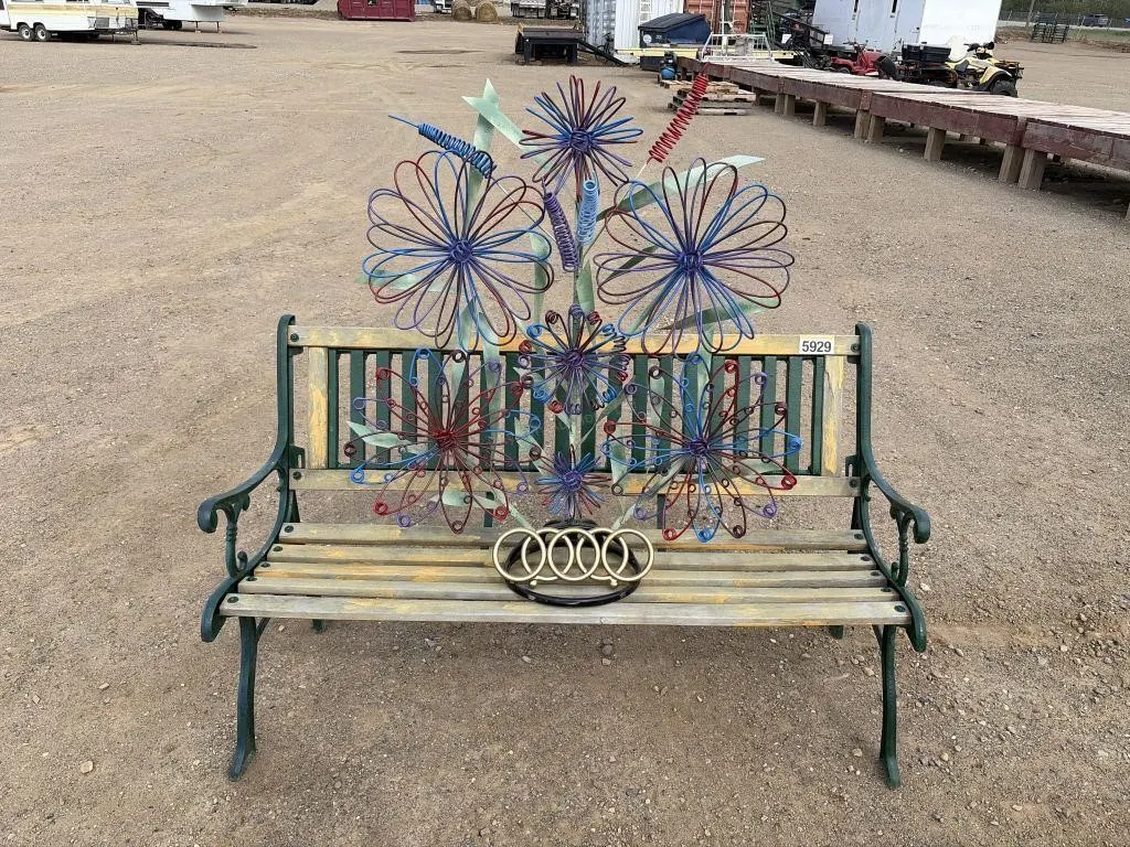 One Garden Bench & Ornament