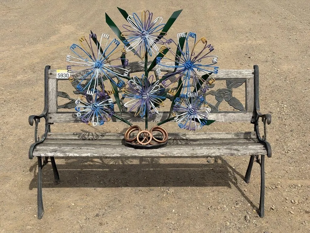 One Garden Bench & Ornament