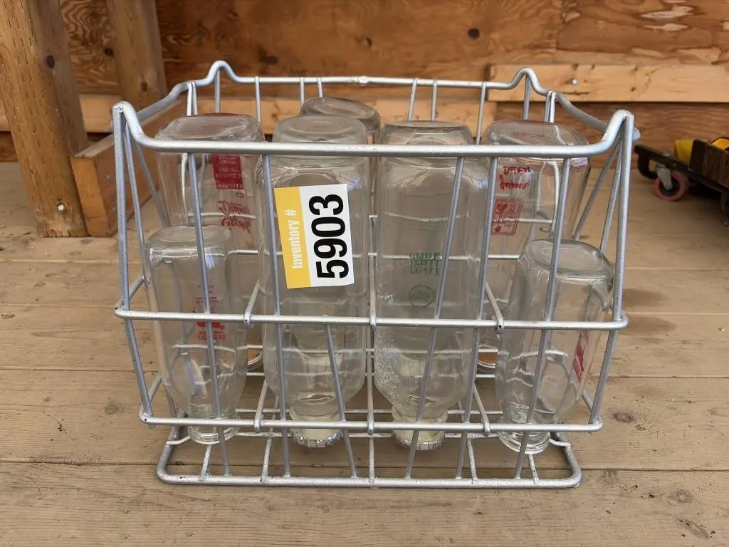 Crate With Milk Jars