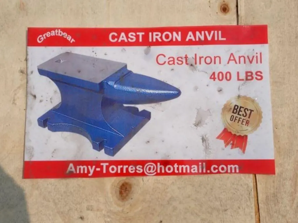 UNUSED Greatbear 400 Lb Single-Horn Iron Anvil
