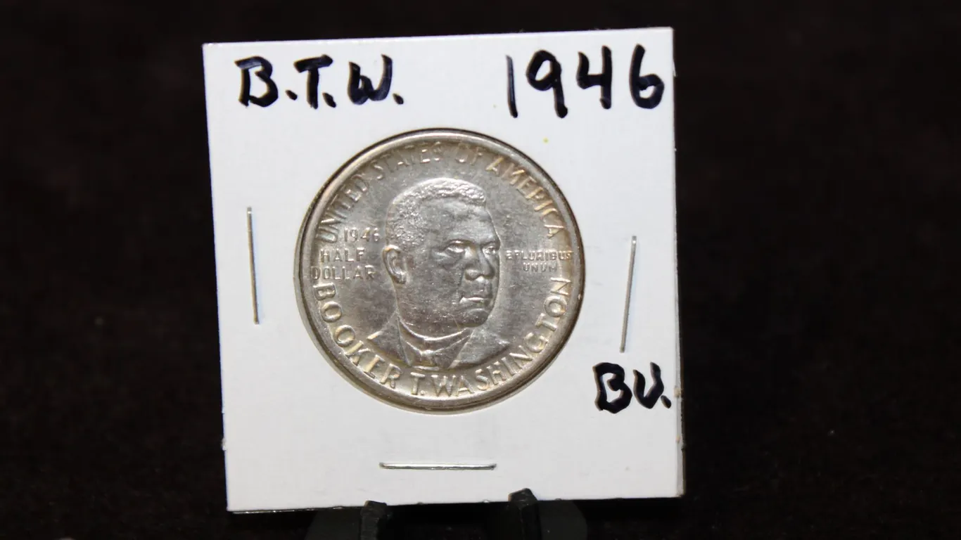 1946 U.S. Booker T. Washington Silver Half Dollar