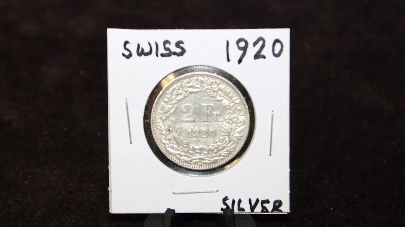 1920 Swiss 2 Francs Silver