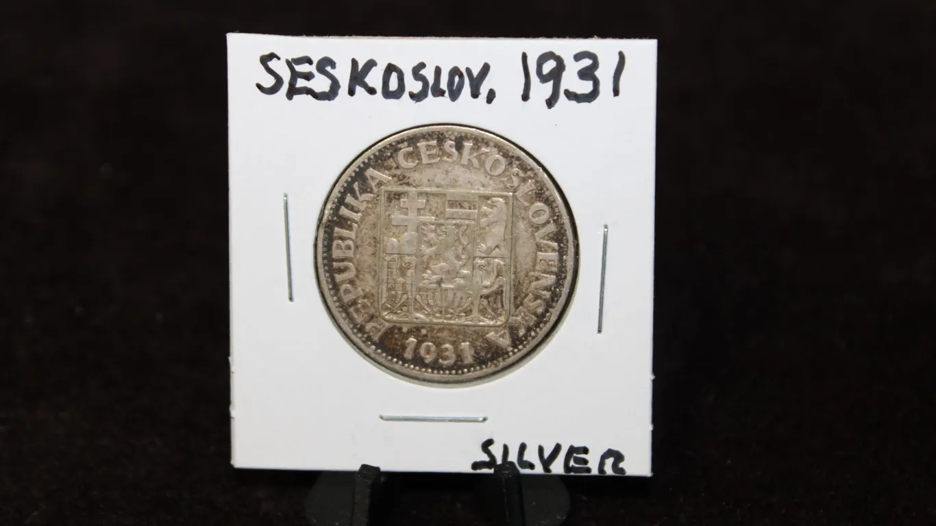 1931 Czech Silver 10 Korun Coin