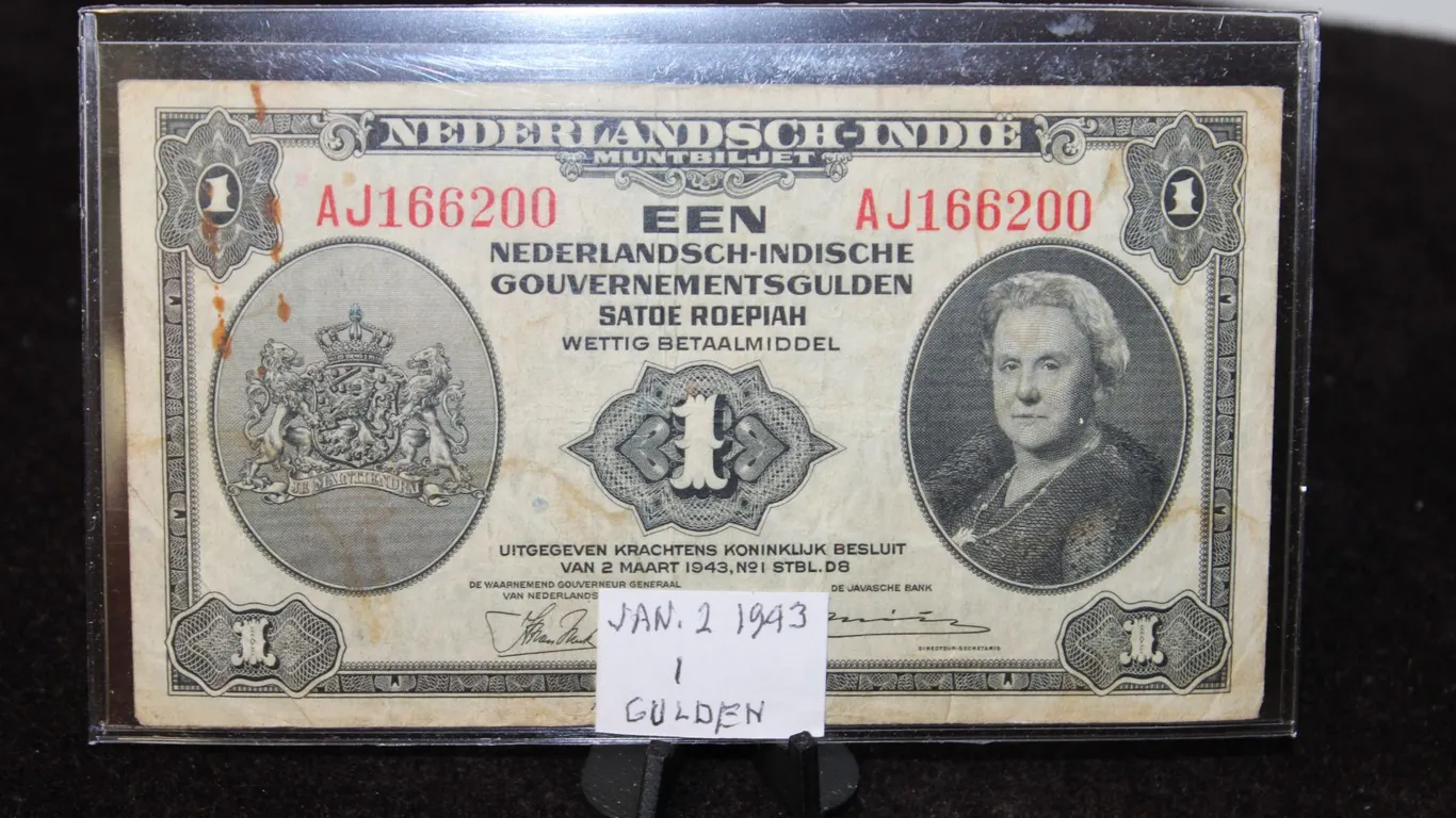 1943 Netherlands Indies 1 Gulden Note