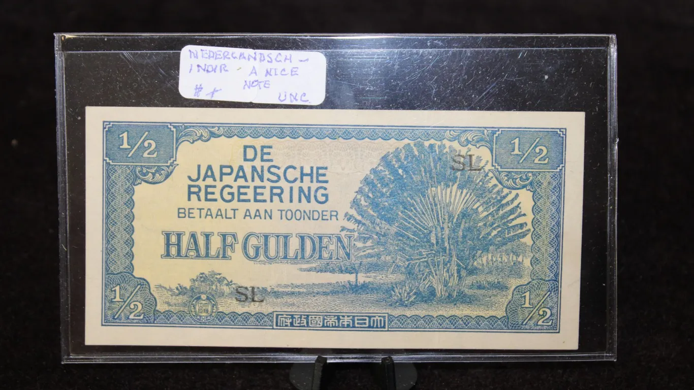 WWII Japanese Dutch East Indies ½ Gulden Note