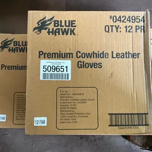 UNUSED BLUE HAWK COWHIDE LEATHER GLOVES