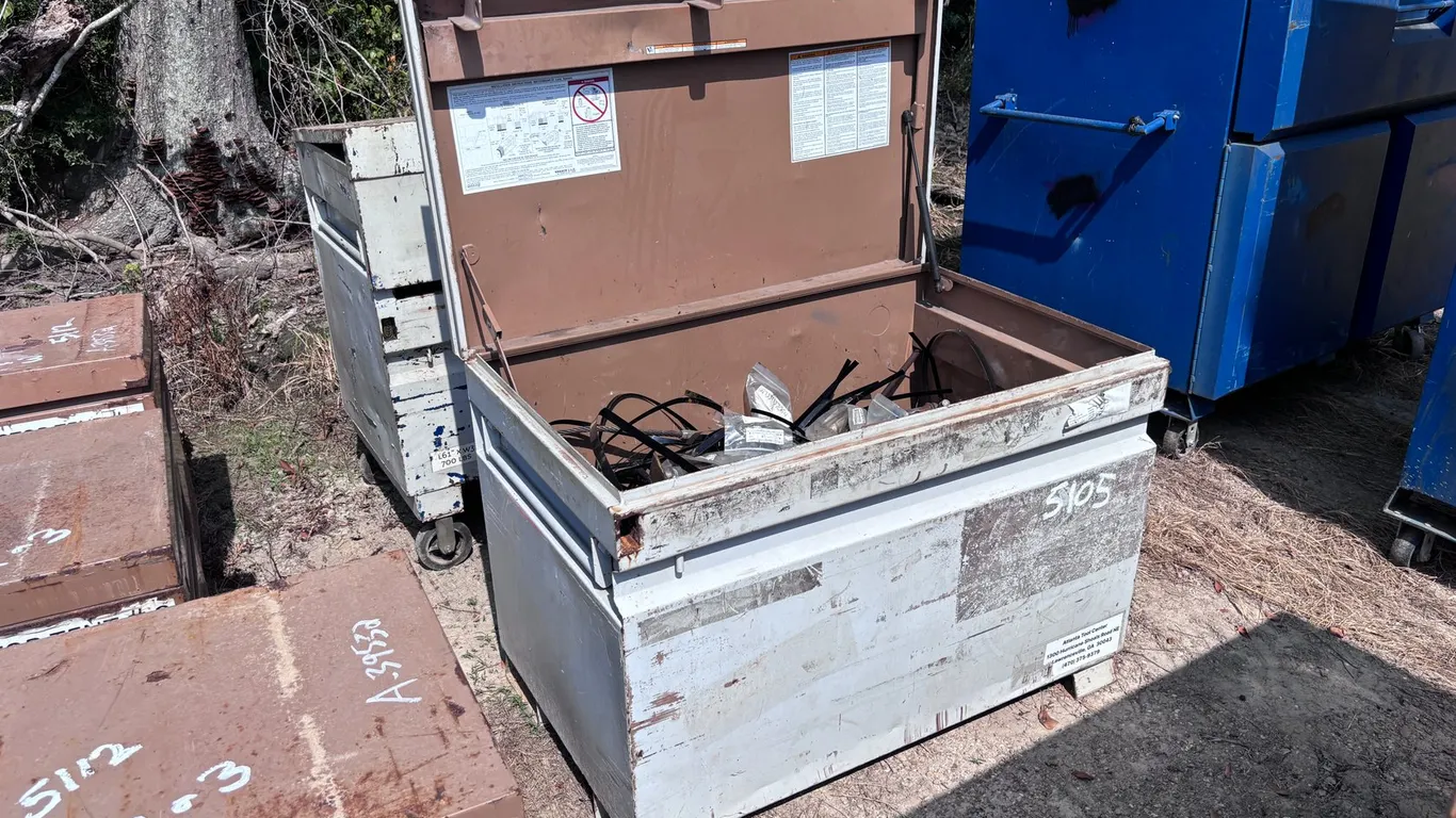 JOBSITE TOOLBOX WITH MISCELLANEOUS ITEMS