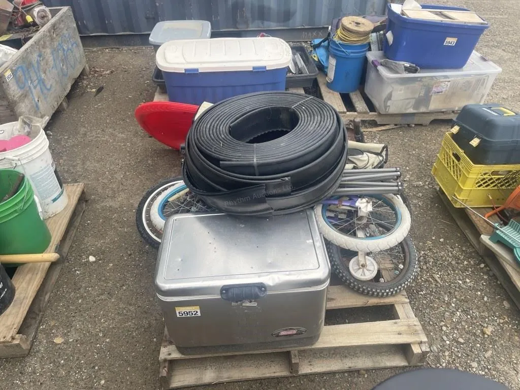 Pallet of Bikes, Lawn Chairs, Cooler & More