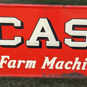 EMBOSSED TIN SIGN CASE FARM MACHINERY