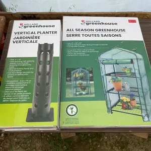 UNUSED All season greenhouse 16”x24”x50”, 2 vertical planters