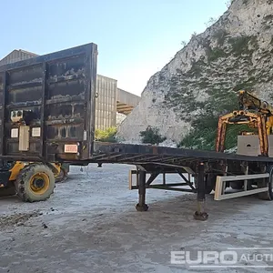 2006 SDC Tri Axle Flat Bed Trailer, Hiab Sliding Loading Crane, Hydraulic Rotating Bloack Grab 