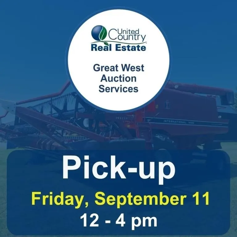 Pickup is Friday, September 11 at 12 - 4 pm