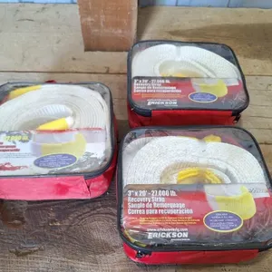 Trio of 3"x20' 27,000lb recovery straps