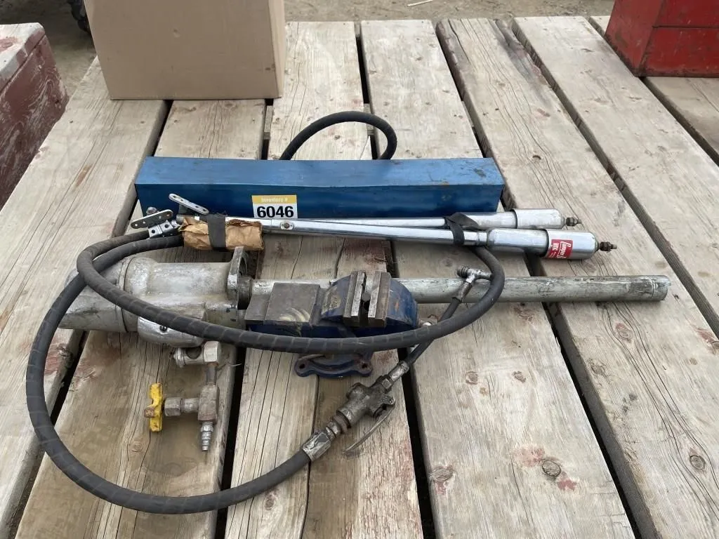 3/4 Inch Socket Set, Barrel Pump, Vise & Toolbox