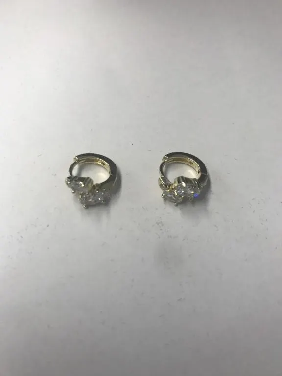 New 14K Gold Plated 0.5 Tcw Huggie Earrings