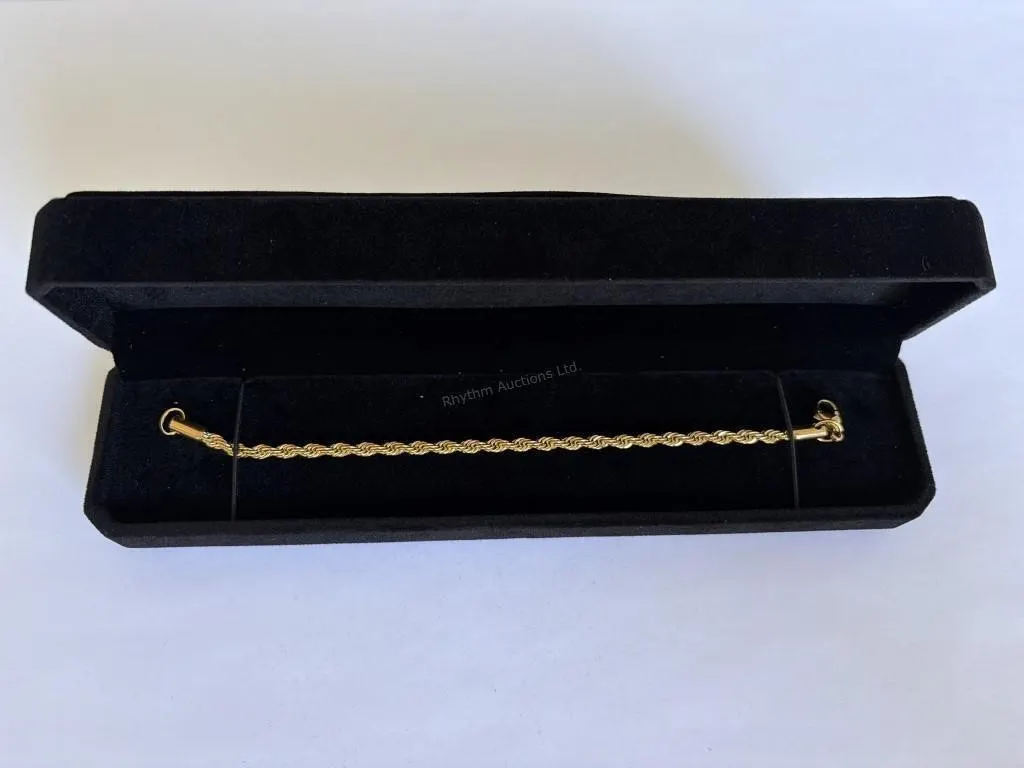 New 14K Gold Plated 4.0mm Twisted Rope Bracelet