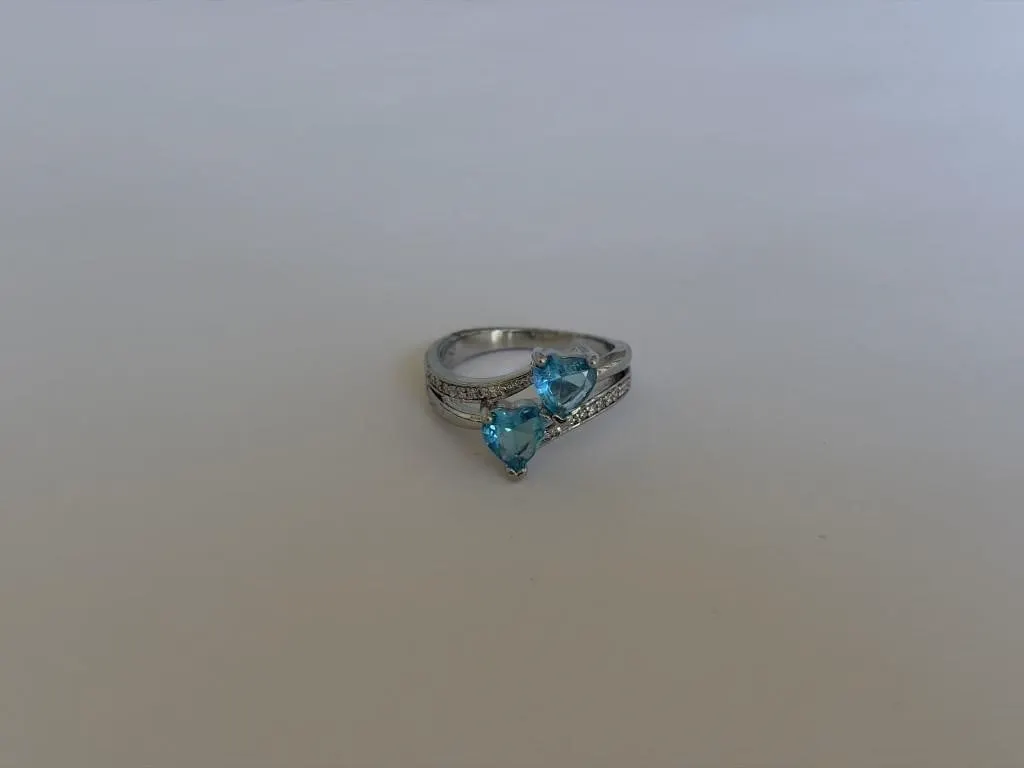New Platinum Plated 1.0 Tcw Aquamarine Ring