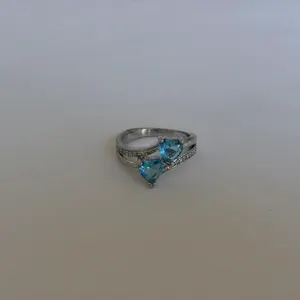 New Platinum Plated 1.0 Tcw Aquamarine Ring