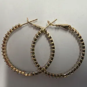 New 18K Gold Plated 32.0mm Hoop Earrings