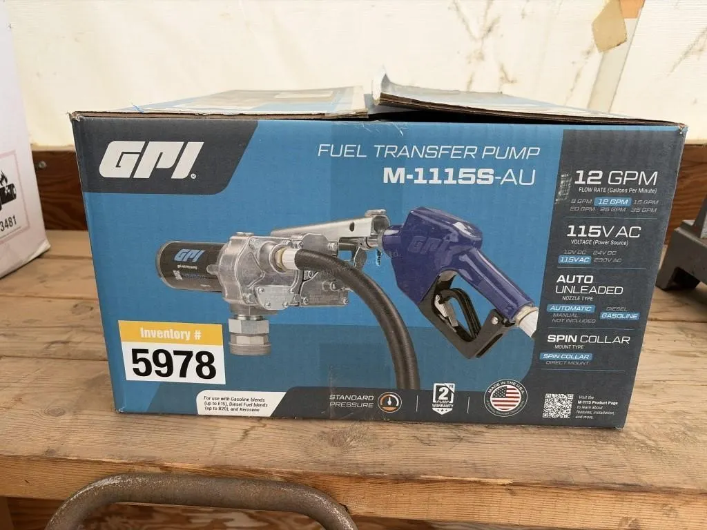 Unused GPI M-115S-AV Fuel Transfer Pump