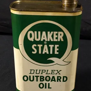 QUART QUAKER STATE DUPLEX OUTBOARD MOTOR OIL CAN