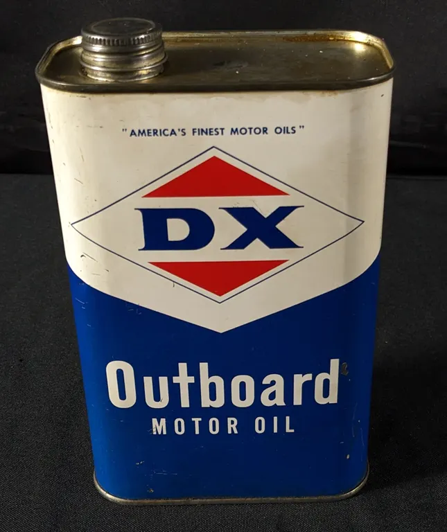 QUART DX OUTBOARD MOTOR OIL CAN D-X SUNRAY OIL CO TULSA OKLAHOMA