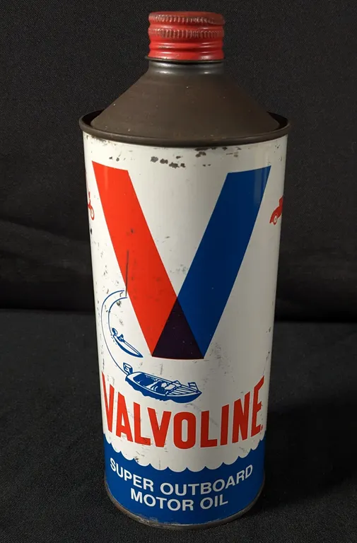 QUART VALVOLINE SUPER OUTBOARD MOTOR OIL CAN (FULL SEALED)