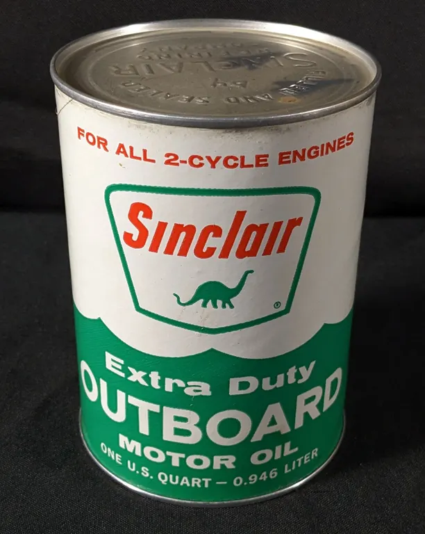 FULL COMPOSITE QUART SINCLAIR EXTRA DUTY OUTBOARD MOTOR OIL CAN