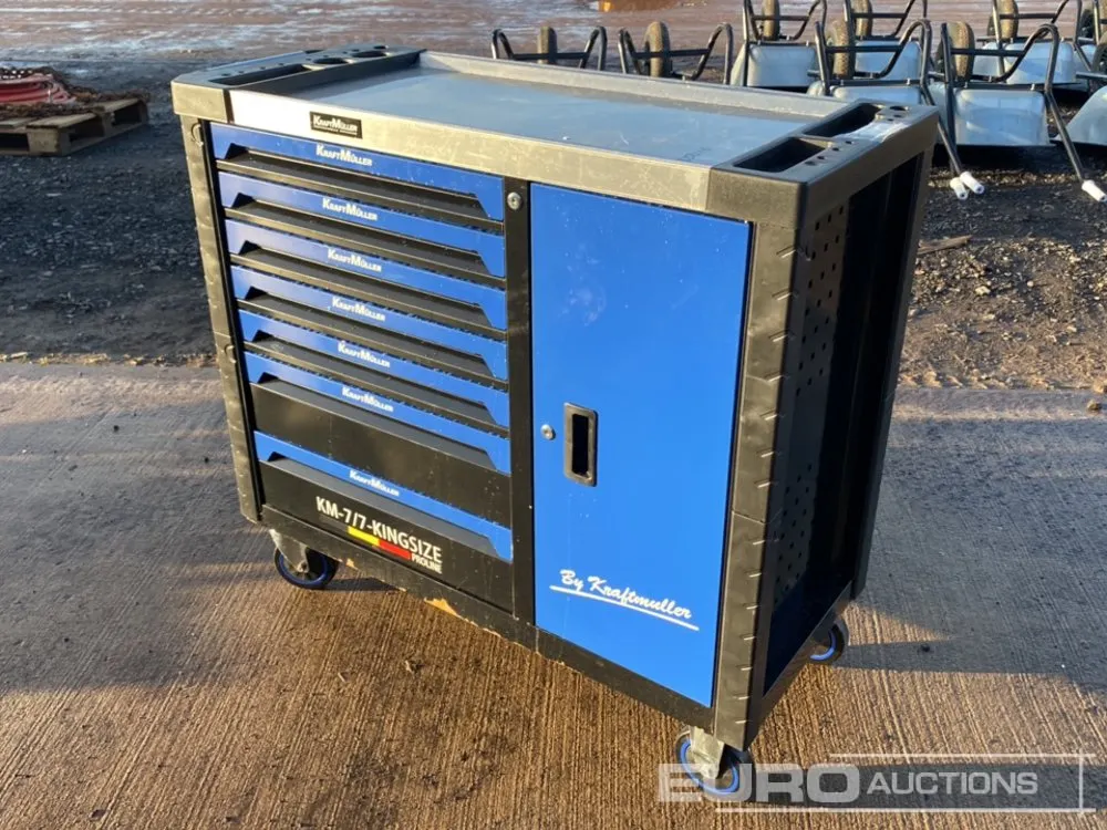 Unused Kraft Muller 7 Drawer, 1 Door Tool Box & Tools