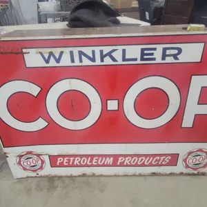 Vintage Winkler Co-Op Petroleum Products metal Sign 54”×35”