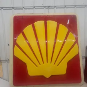 Vintage Shell Oil Company Vacuum-Formed Plastic Pecten Logo Sign Face 60”×60”