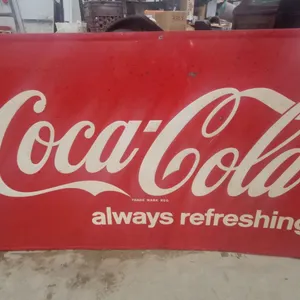 Vintage Coca-Cola "Always Refreshing" Metal embossed Advertising Sign, 1940s-1950s 59”×36”